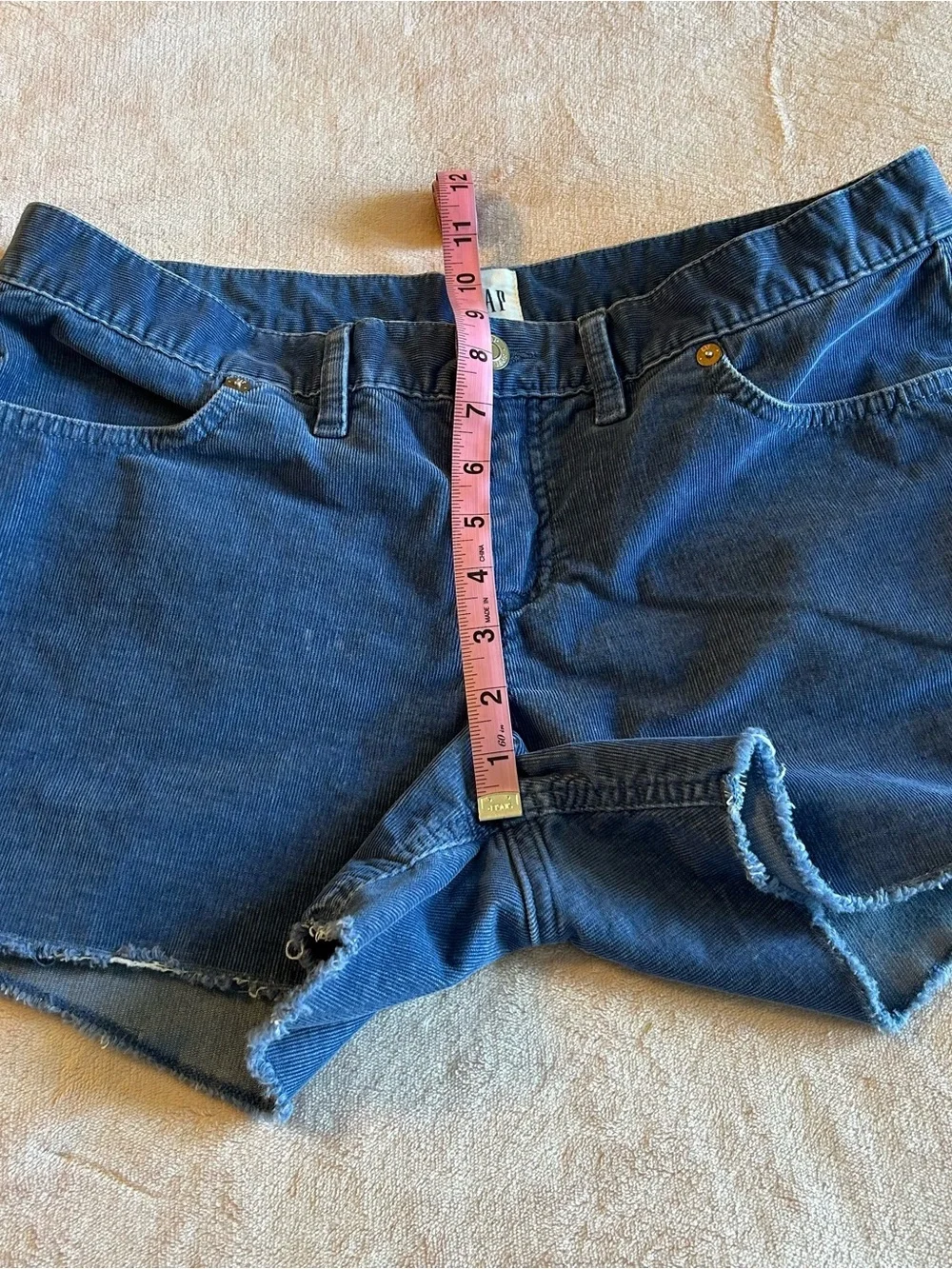 Gap blue corduroy cut off shorts size 8 summer casual